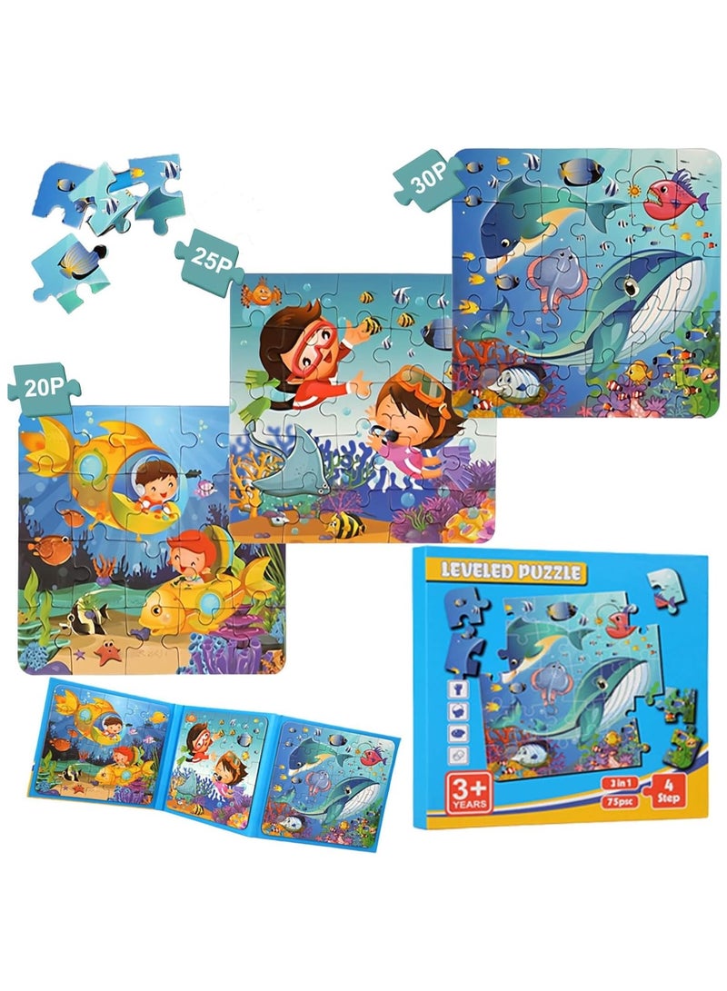 Ocean Puzzles Toys for 3 4 5 6 Year Old Boys and Girls, Magnetic Puzzle for Kids, Educational Games and Preschool Toys for Toddler, Magnet Puzzles for Kids Ages 3-5 - Image 1